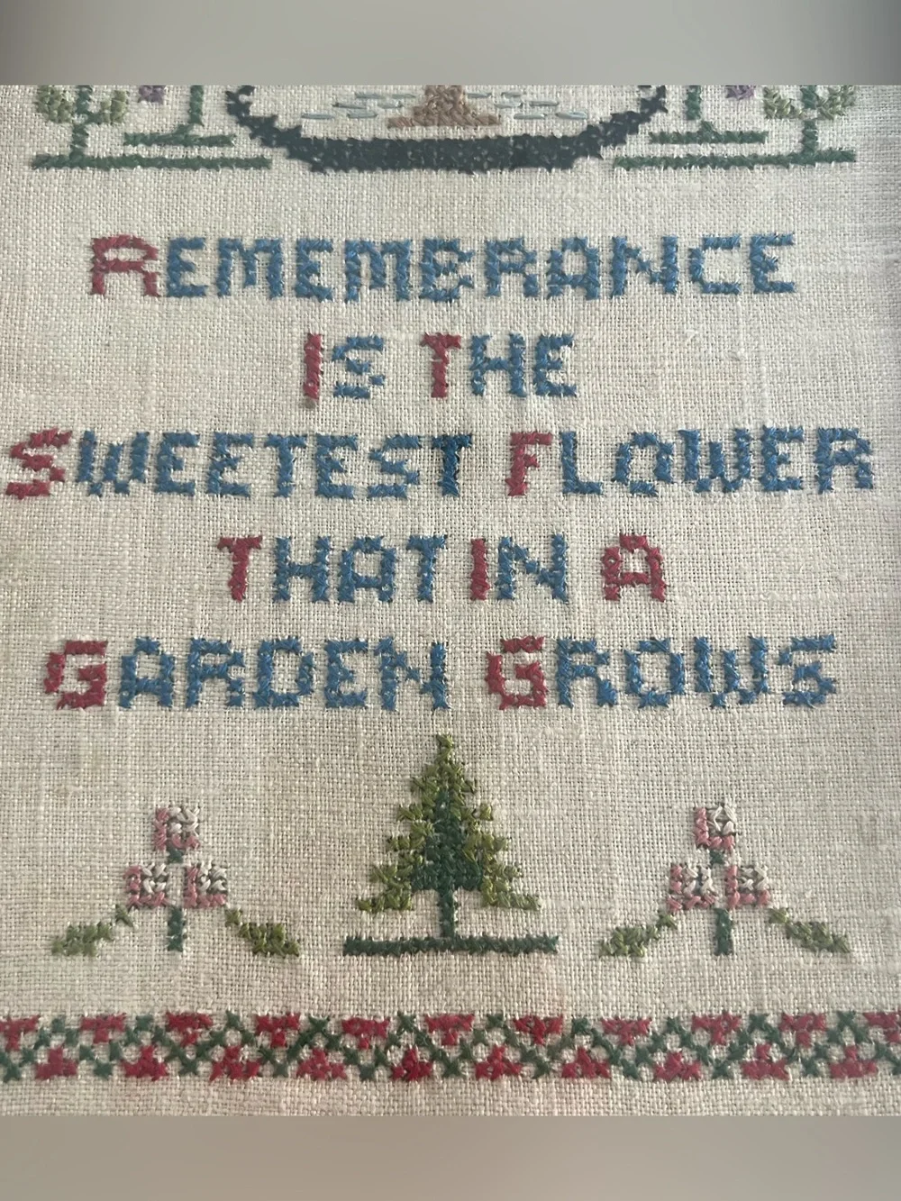 Vintage Cross Stitch Framed 